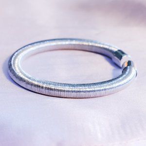 Leslie brand rhodium plated silver bracelet